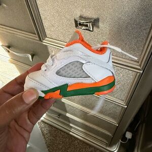 Kids White and Orange Sneakers